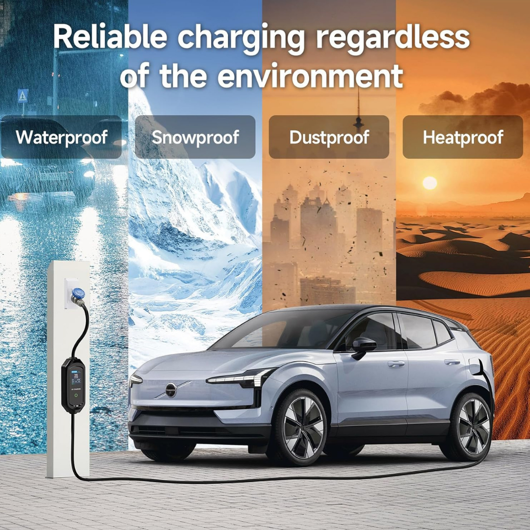 StromPuls 3.6KW 16A PORTABLE EV CHARGER|Smart App Wifi BT | 8A to 16A Variable |2.6" Large Screen| Type 2 | 5 Meter Cable | Indian 3-pin | Carry Bag| Wall Holder Clips|
