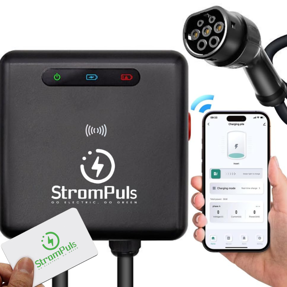 Flex 7.5kw EV Charger Wall Mount (Black)