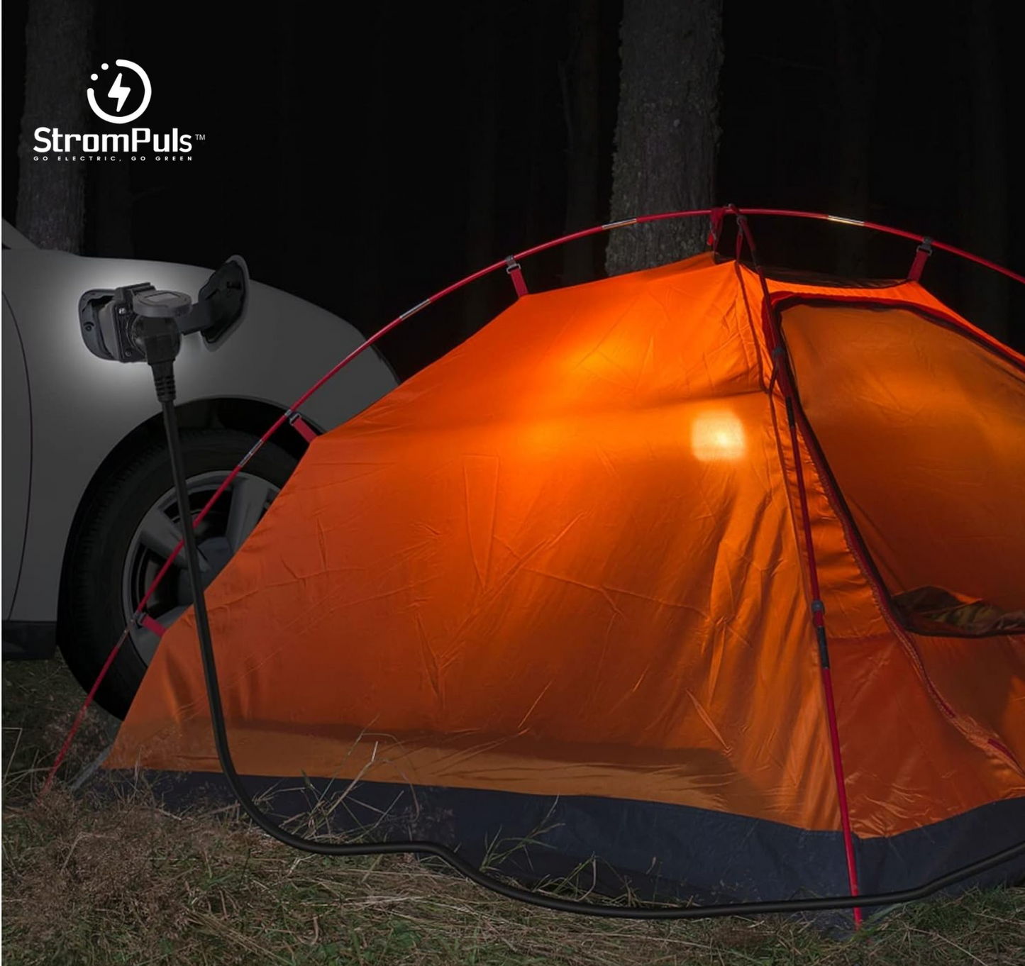 StromPuls V2L Adapter for EV Car, Electric Car Side Discharge Plug Adapter, EV Type2 to 16 Amp Socket V2L Adapter for Camping Hiking, Need Car Supports V2L (for only  BYD car)